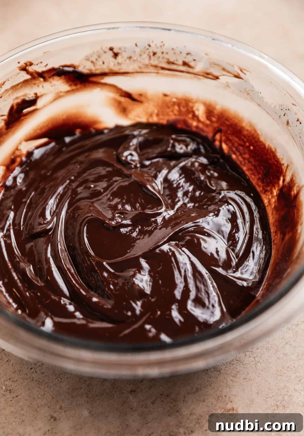 Amaretto Truffles Recipe with 5 Ingredients — Simple Chocolate Bonbons 6 Amaretto chocolate mixture in bowl.