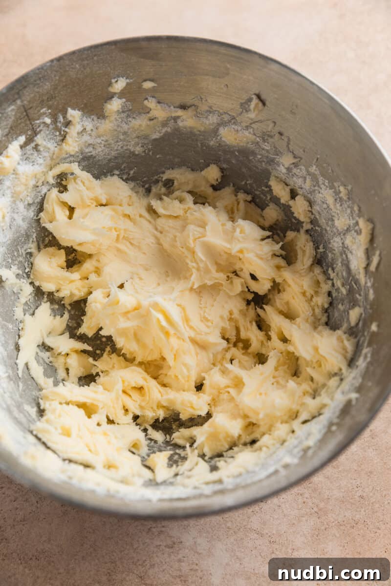 Chewy Ginger Cream Cookie Recipe for Perfect Holiday Baking 10 Butter creamed in mixing bowl.