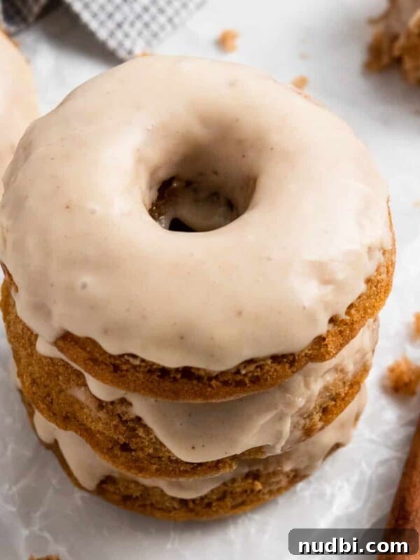 Crisp Puff Pastry Apple Tart Recipe for Homemade Dessert 11 Apple donuts with apple cider glaze stacked.