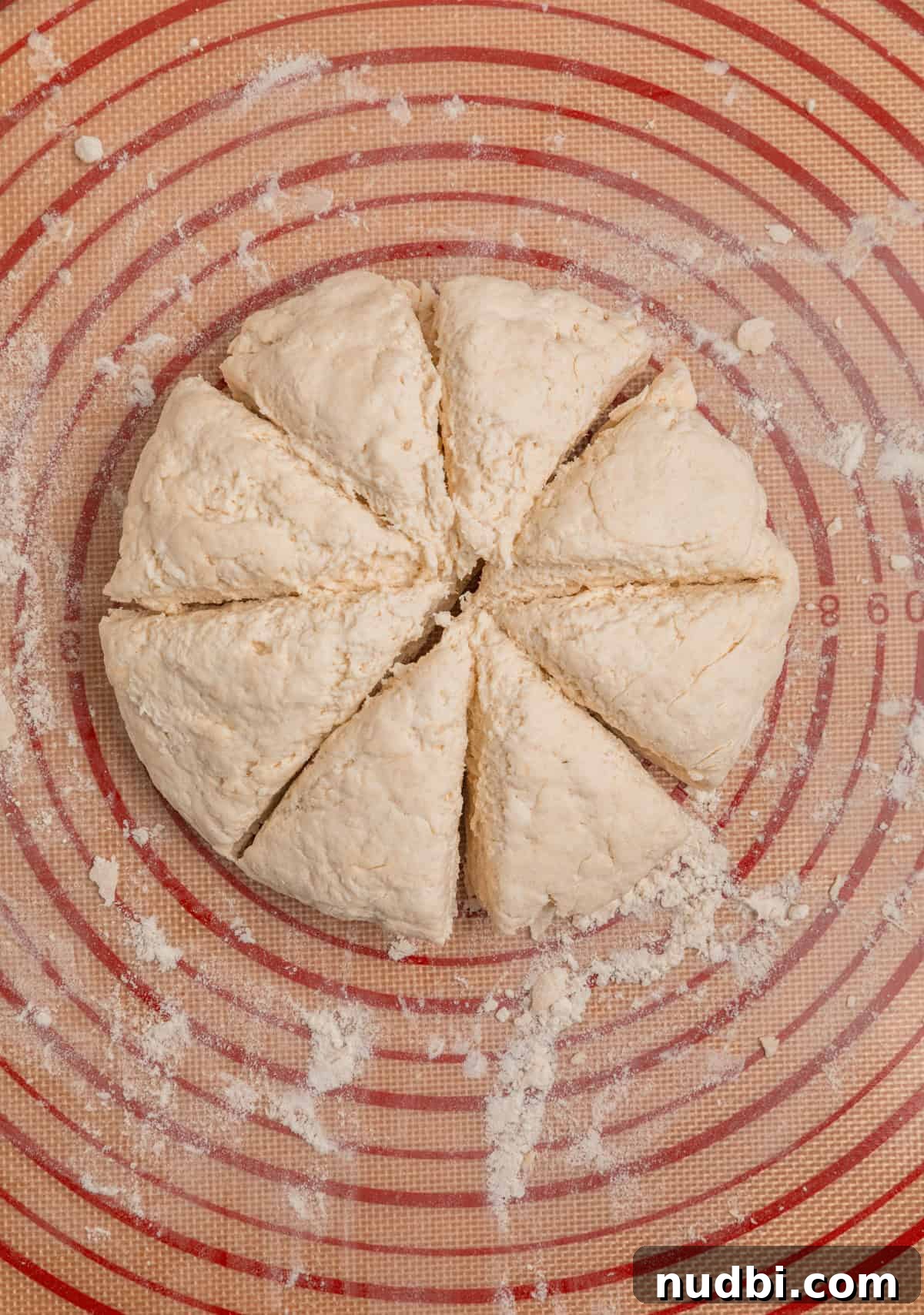 Quick No-Yeast Dinner Rolls Recipe for Soft, Fast Bread 7 Dinner roll dough in round cut into 8 even pieces.