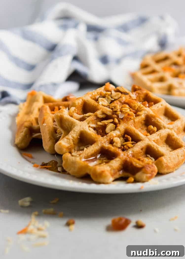 Whole Wheat Carrot Cake Waffles with Cream Cheese Glaze 3 img 4767 2