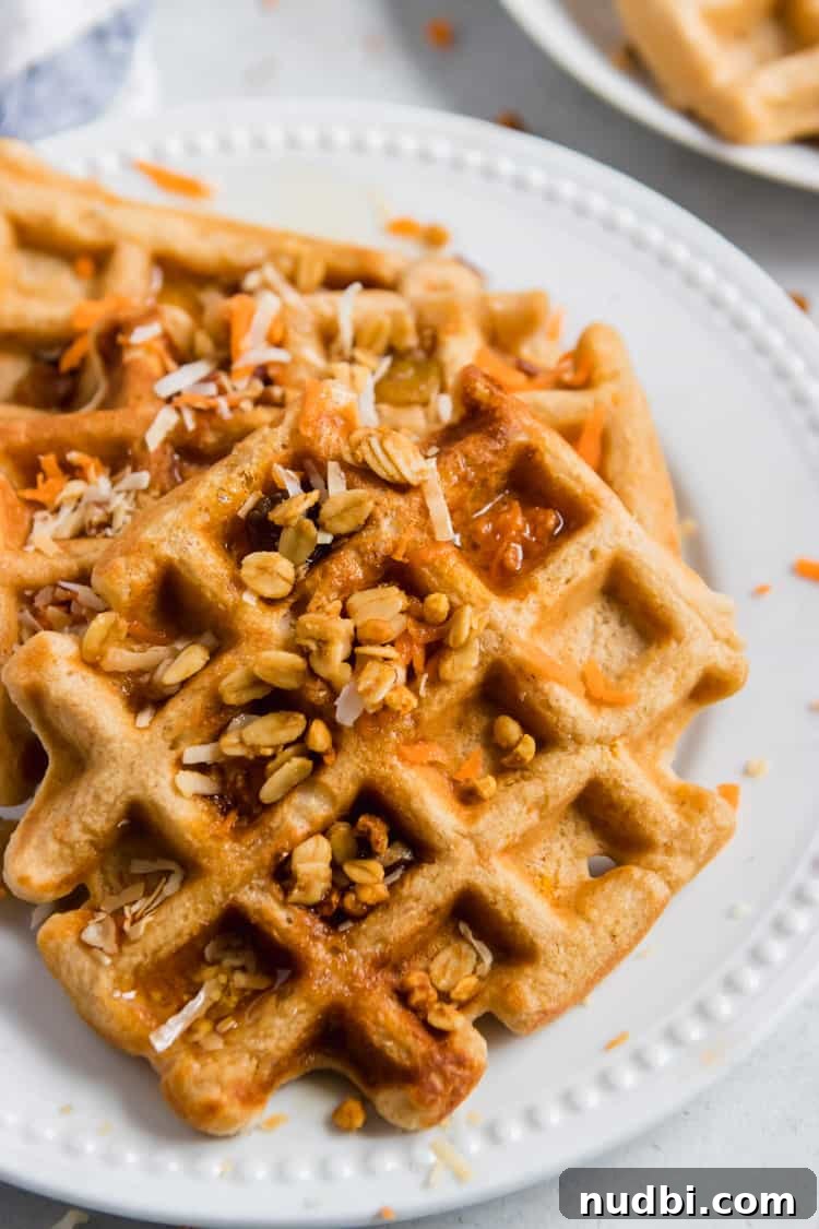 Whole Wheat Carrot Cake Waffles with Cream Cheese Glaze 4 img 4767 3