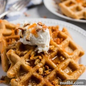 Whole Wheat Carrot Cake Waffles with Cream Cheese Glaze 5 img 4767 4