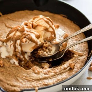 Salted Peanut Butter Skillet Cookie — Gluten Free Recipe 6 img 4870 5