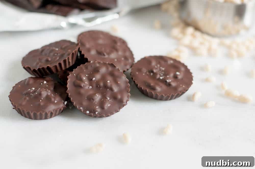 Chocolate Crunch Bar Cups Recipe with Crispy Chocolate Filling 4 Homemade Crunch Bar Cups.