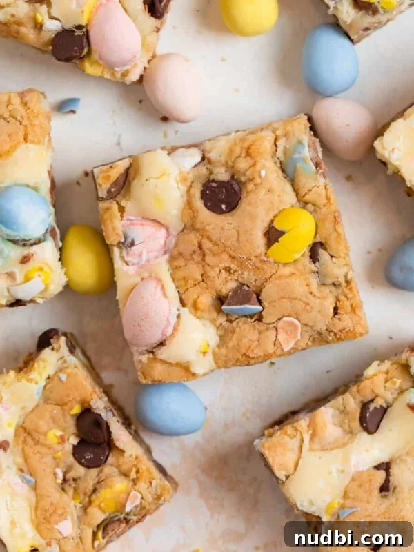 Moist Carrot Cake Recipe Using Cake Mix 14 Easter mini egg bars arranged on counter with other mini eggs.