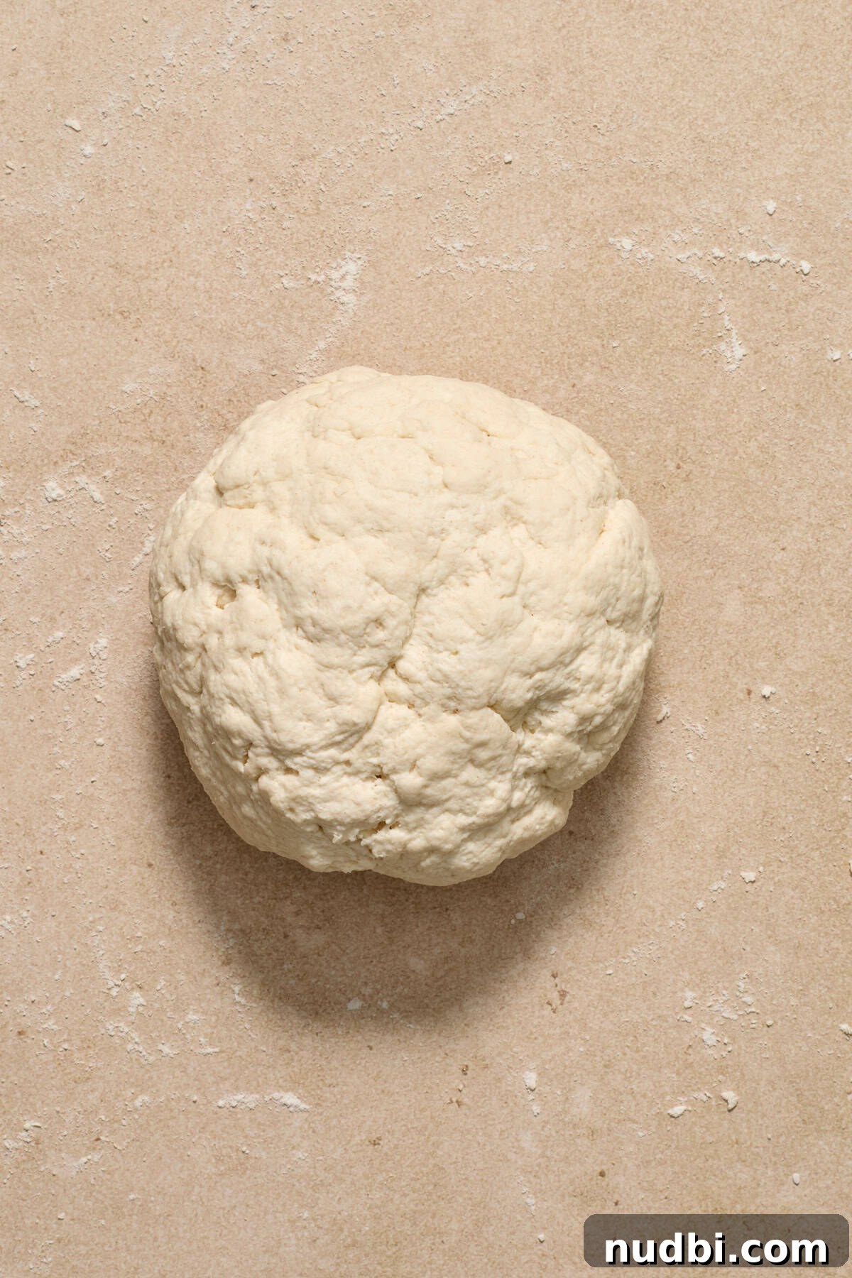 High-Protein Greek Yogurt Bagel Recipe 7 Ball of dough on surface.