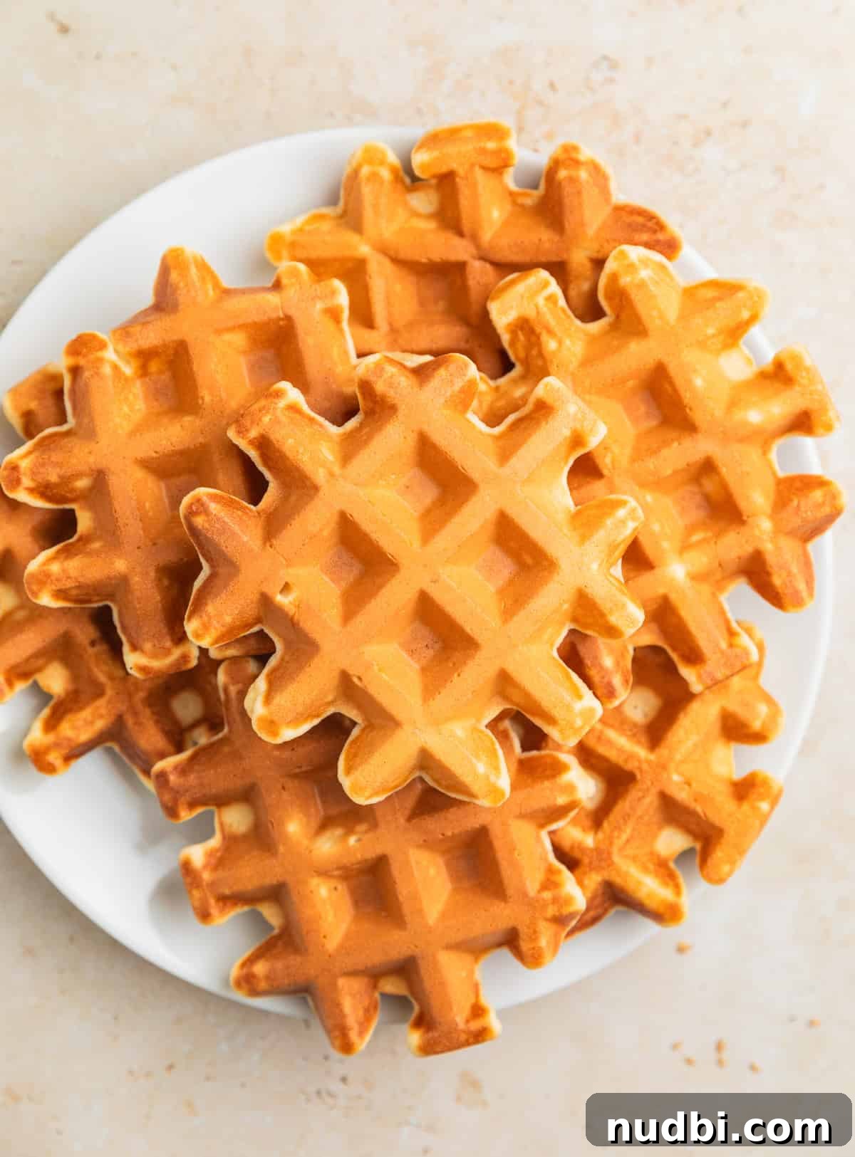 Plate of protein cottage cheese waffles.