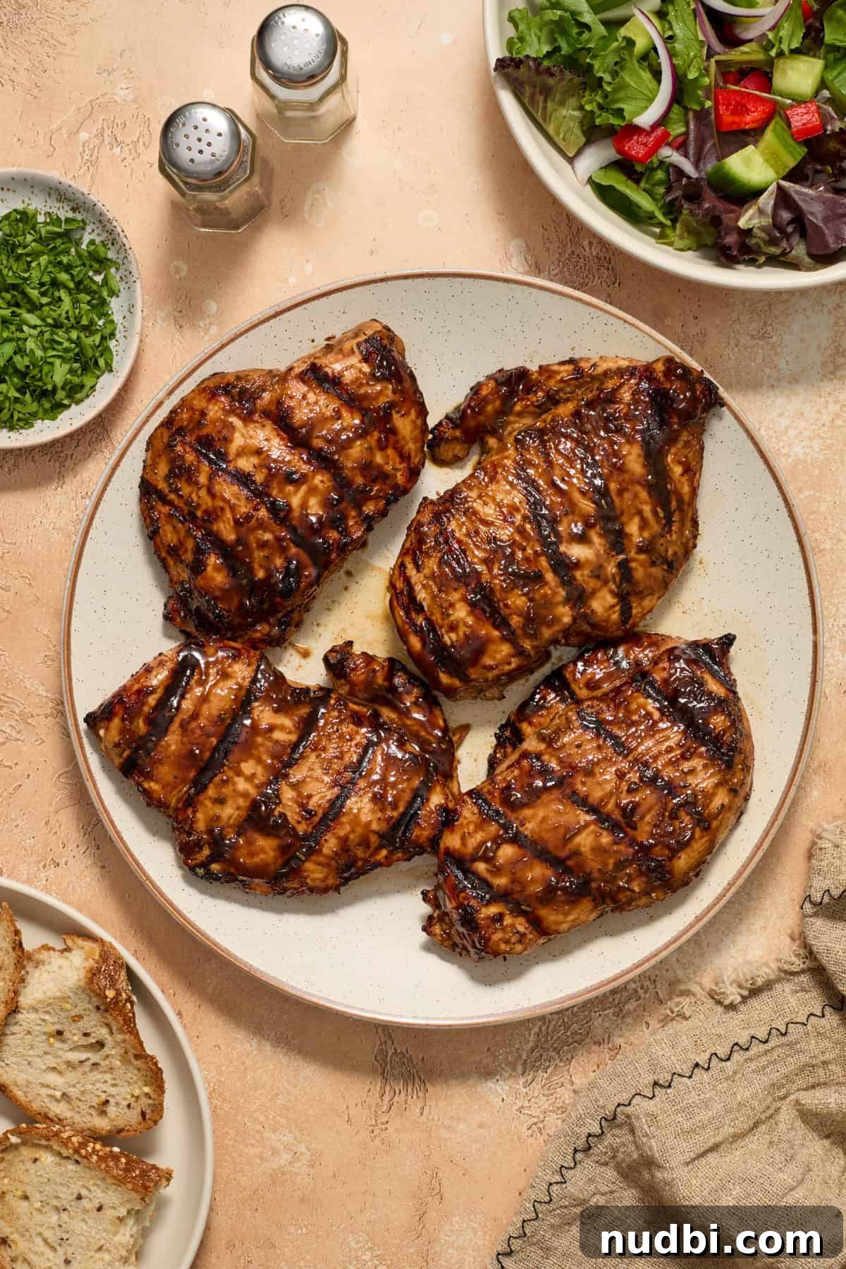 Balsamic chicken resting before serving.