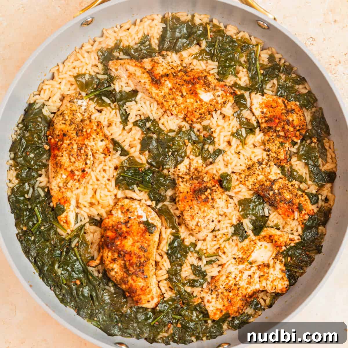 One-Pan Chicken and Rice Skillet Recipe for Flavorful Weeknights 9 One pan chicken and rice prepared in skillet.