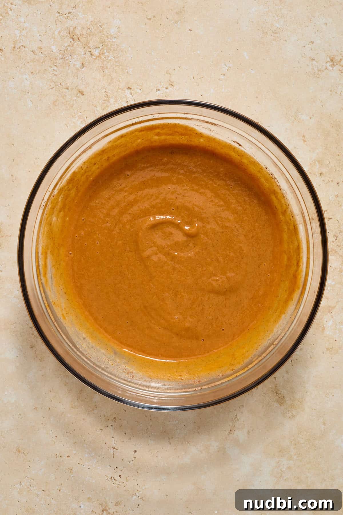 Mini Pumpkin Pies Recipe: Perfect Individual Pumpkin Tarts 6 Pumpkin pie mixture in glass bowl.