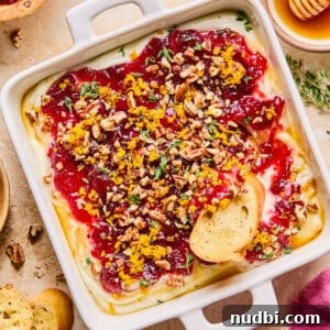 Creamy Whipped Ricotta Dip Recipe for Entertaining 11 Honey whipped ricotta with cranberry sauce, thyme, pecans and honey over top.