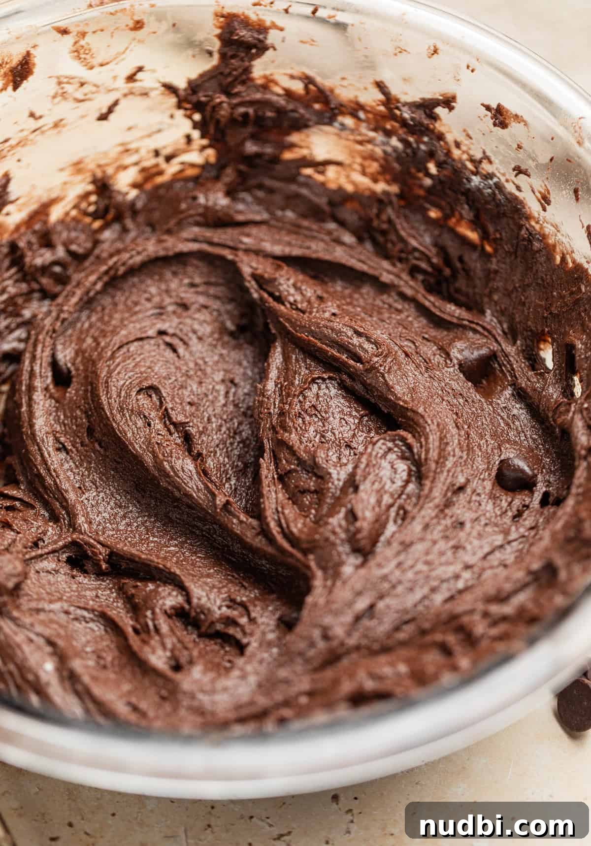 Chocolate Crinkle Blossom Cookies Recipe: Soft Fudgy Chocolate Blossoms 5 Chilled brownie mix cookie dough in bowl.