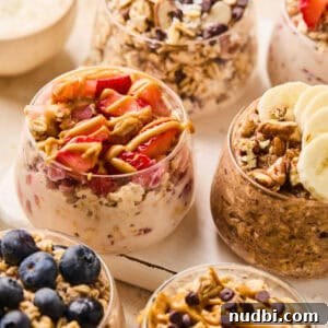 25 Must-Try Recipes Trending in 2025 26 Overnight oatmeal prepared in glasses including several flavors: peanut butter and jelly, banana bread, blueberry muffin, etc.