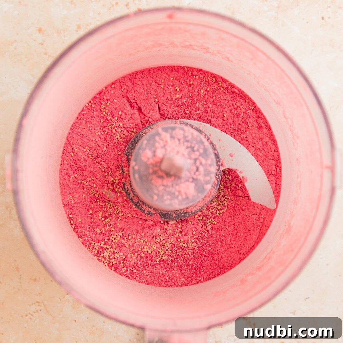 Strawberry Chex Mix Recipe: Sweet, Crunchy Snack for Parties 5 Freeze-dried strawberries in food processor made into powder.