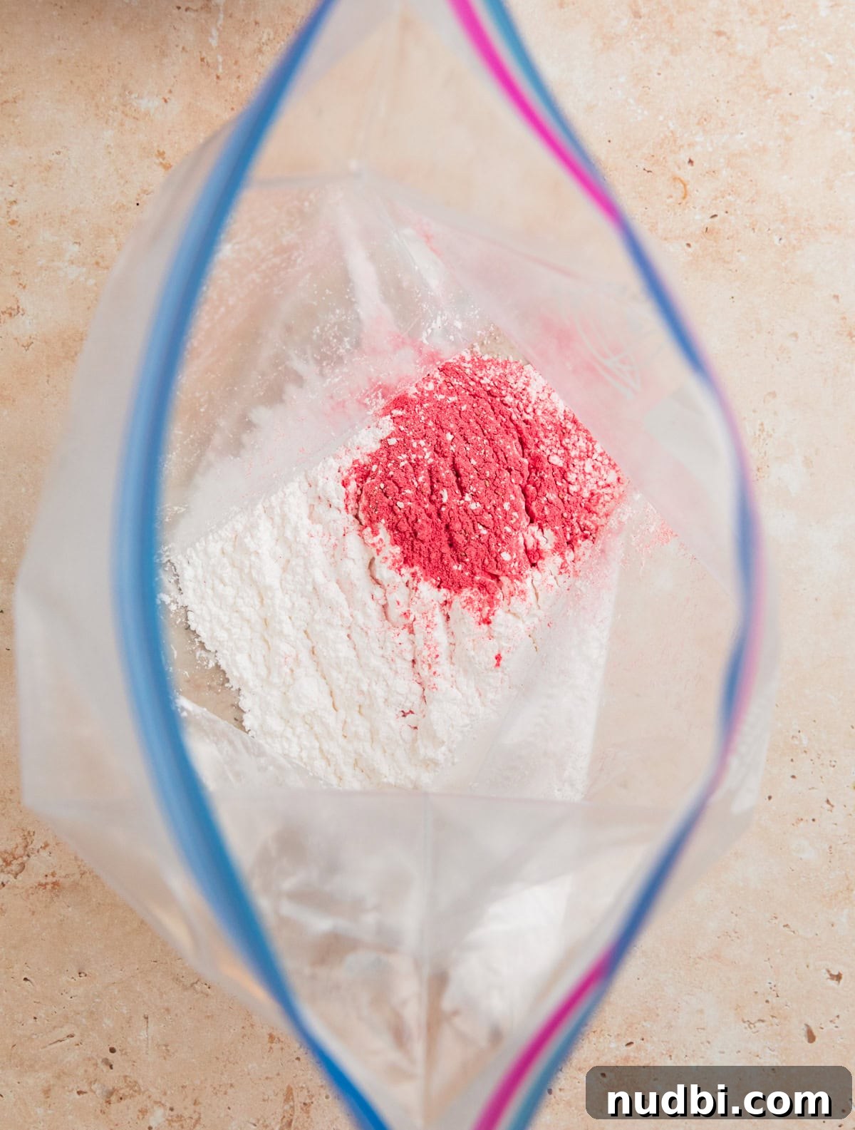 Strawberry Chex Mix Recipe: Sweet, Crunchy Snack for Parties 10 Ziplock bag with powdered sugar and strawberry powder.