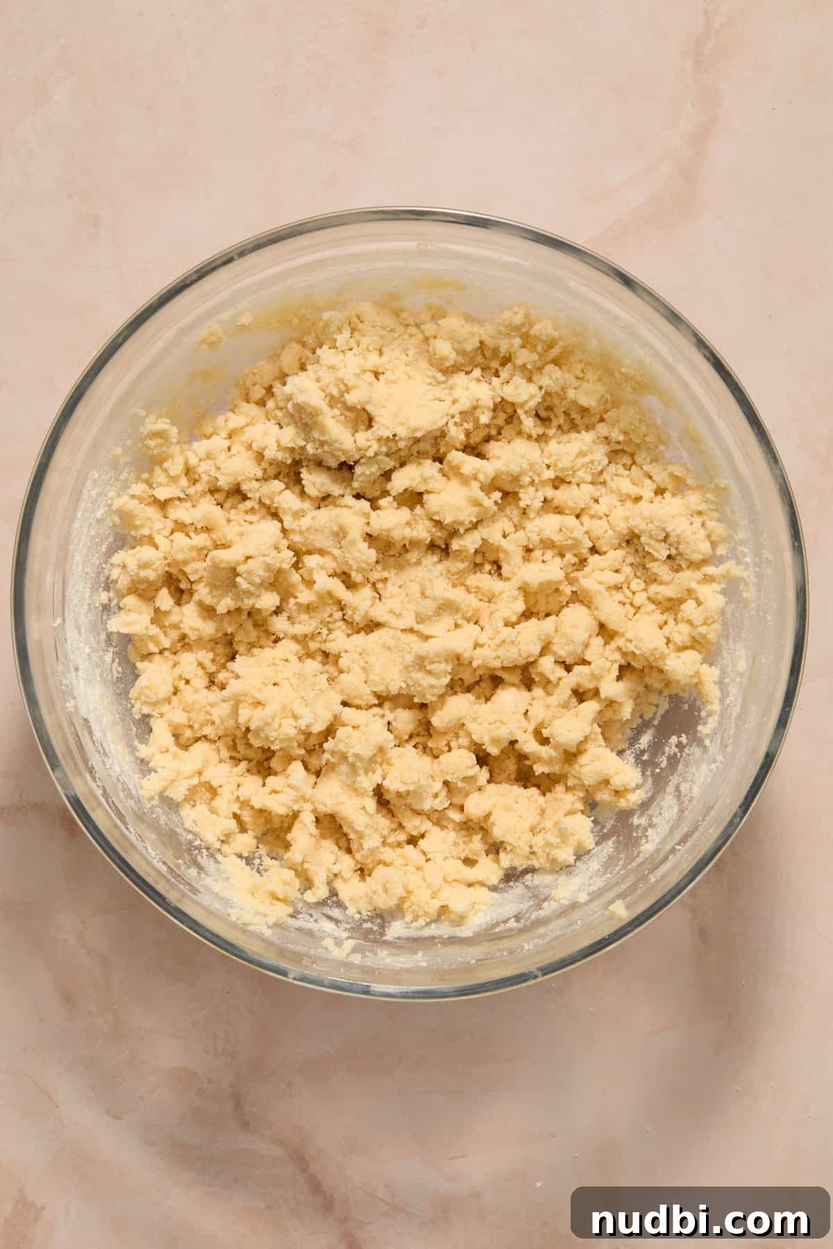 Speckled Easter Egg Shortbread Cookies Recipe 8 Shortbread cookie dough in bowl.