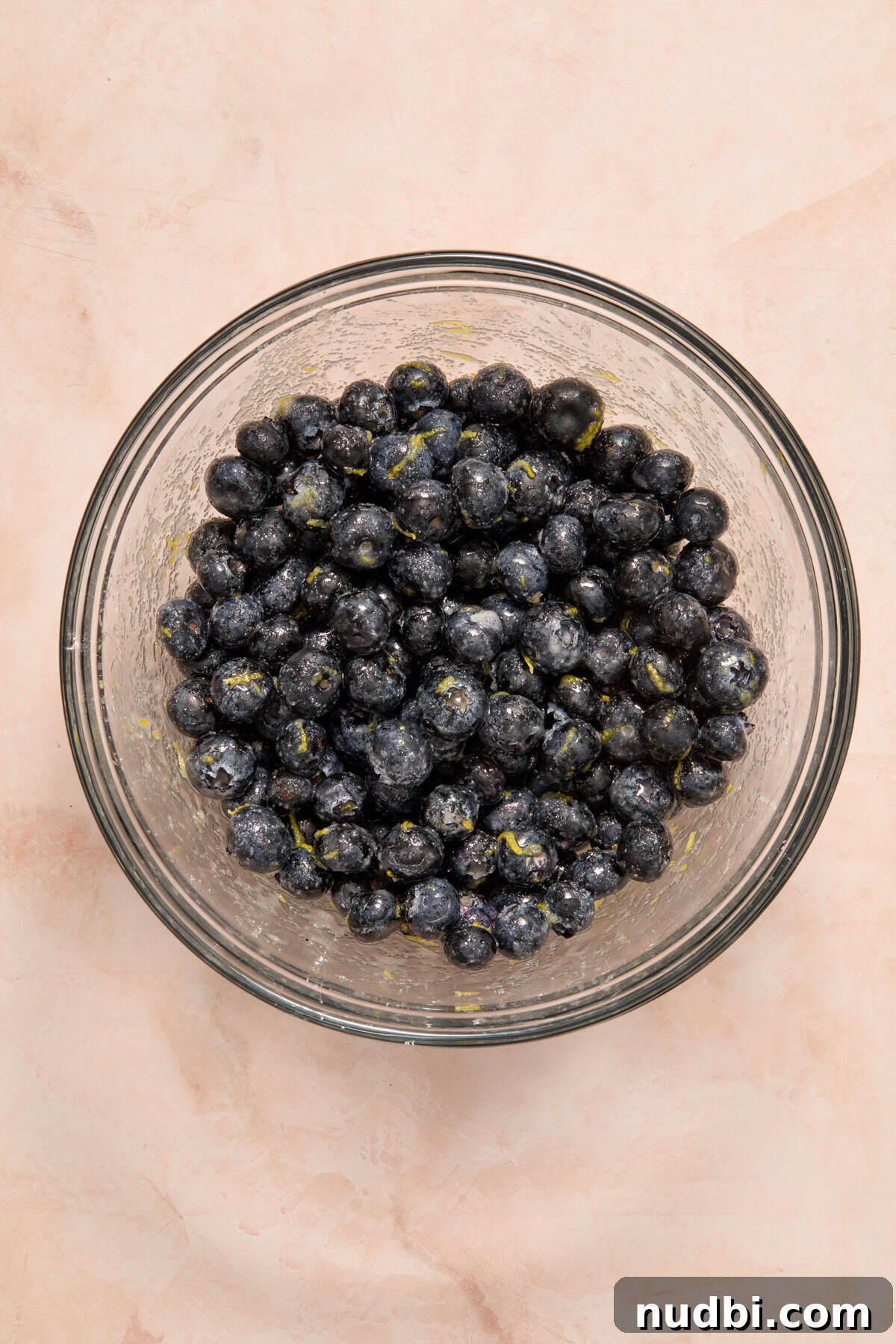 Blueberry lemon mixture in bowl.
