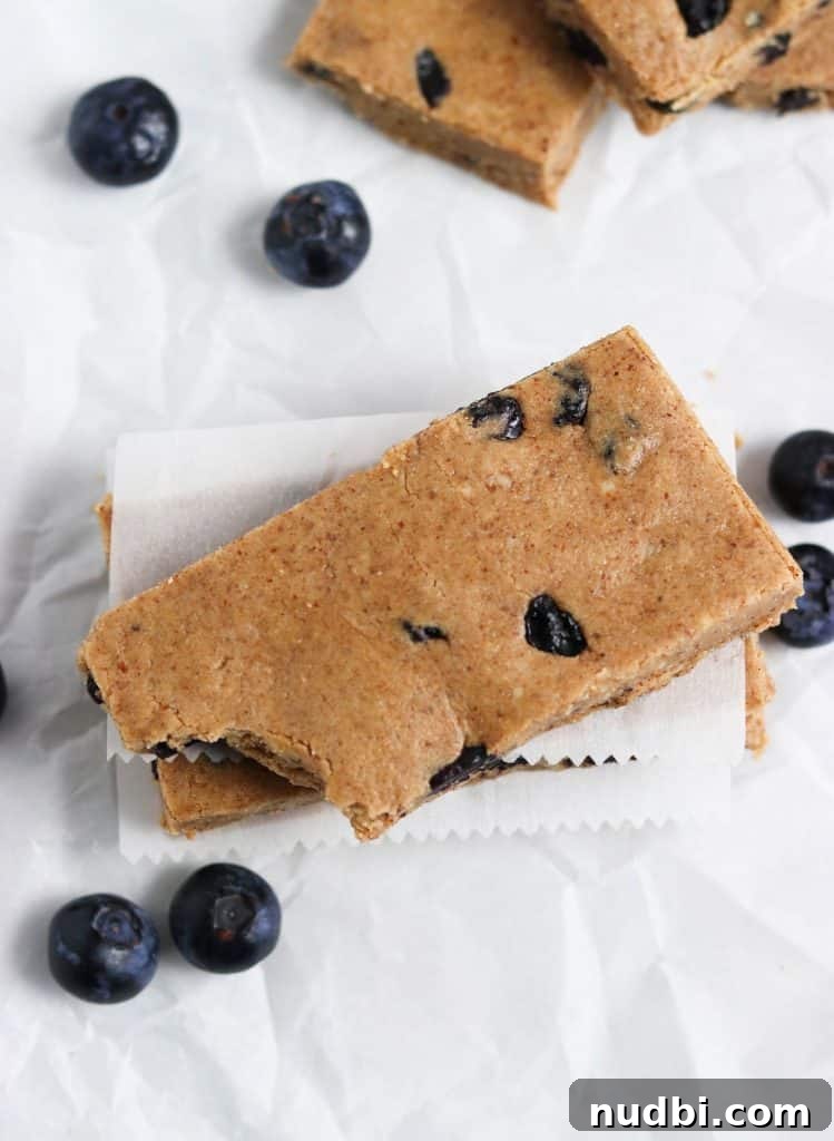 No Bake Blueberry Muffin Protein Bars. 
