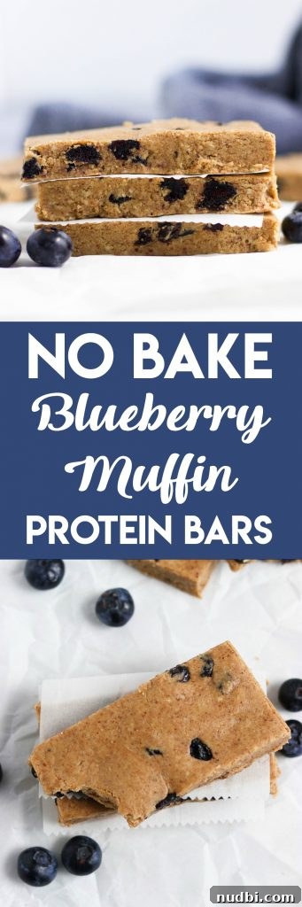 No Bake Blueberry Muffin Protein Bars. 