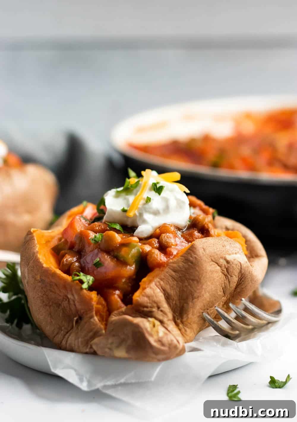15-Minute Vegan Sloppy Joes Recipe for Quick Weeknight Meals 5 Lentils stuffed in sweet potato.