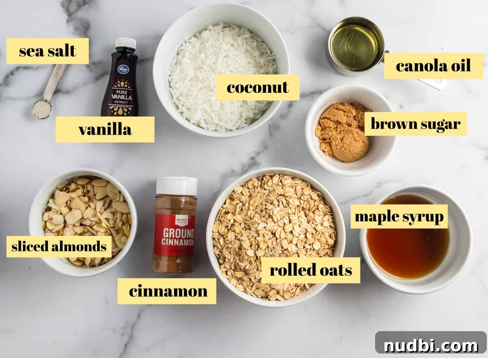 Crunchy Homemade Granola Recipe with Oats and Nuts 3 Ingredients to make basic granola.