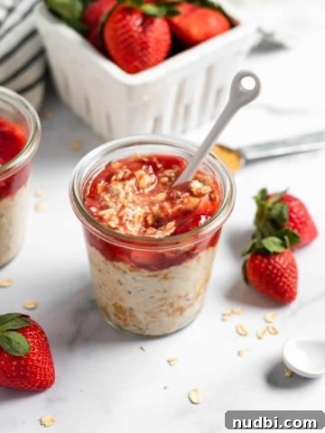 Peanut Butter and Jelly Overnight Oats.