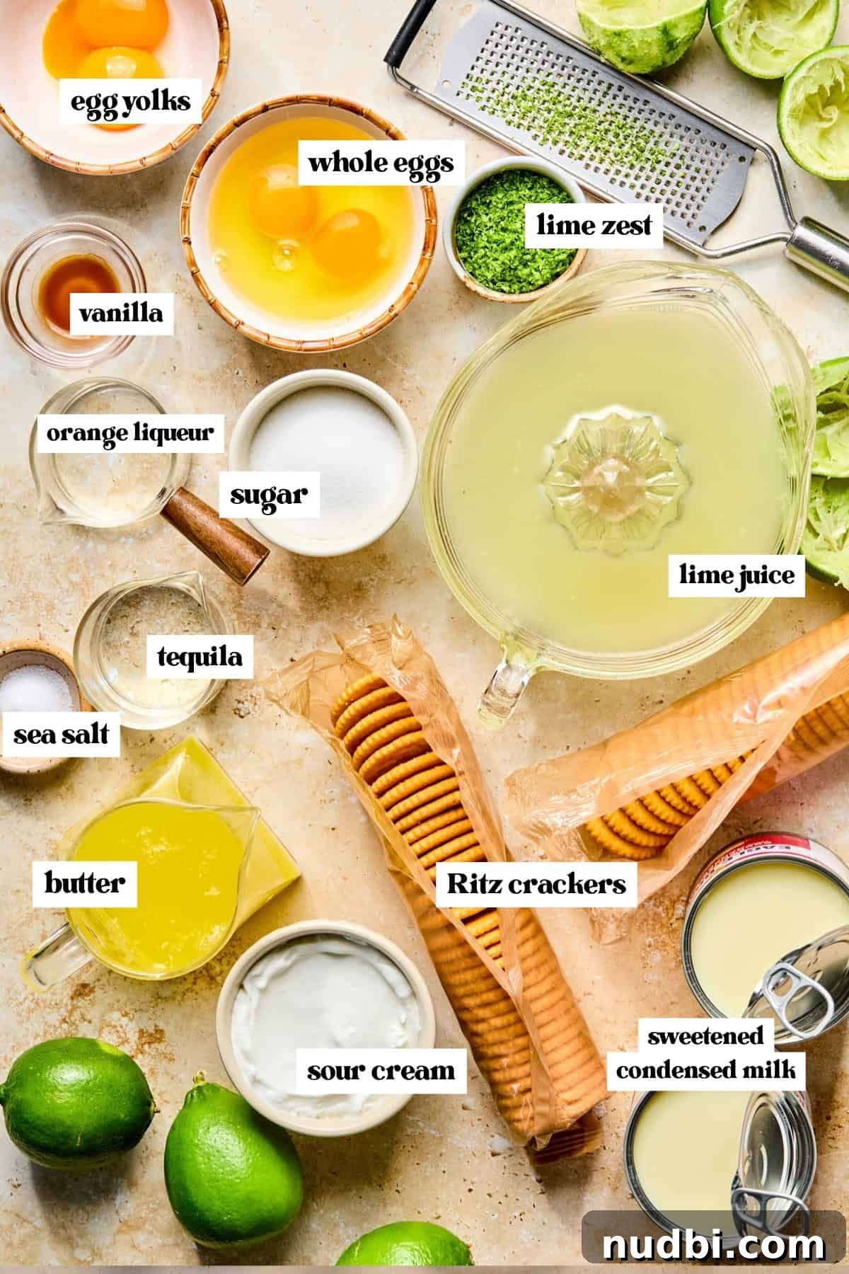 Margarita Bar Ideas for Parties and Entertaining 4 Lime juice, eggs, crackers, sugar and other ingredients to make recipe.